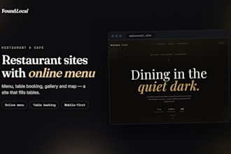 design a website with online menu and table booking
