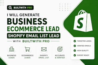 generate business ecommerce lead shopify email list lead with builtwith pro