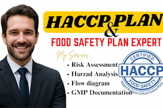 create haccp plan, gmp documentation for food businesses such as bakery, meat