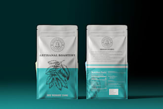 design coffee packaging coffee bag and label design
