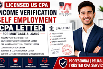do income verification self employment licensed us cpa letter mortgage loans