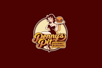 design looks nice retro burger restaurant logo