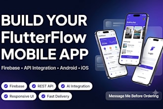 build flutterflow mobile app with firebase for android and ios