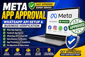 do meta app approval, whatsapp API setup and business verification