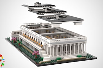 do custom 3d lego building house and moc architecture model with pdf instruction