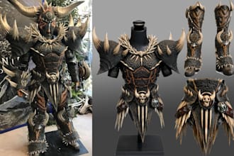 do 3d cosplay modeling armor wearable armor cosplay costume commission 3d print