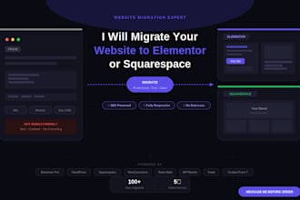 migrate claude to elementor website, claude to squarespace responsive website