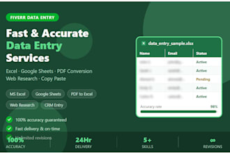 do fast and accurate data entry in excel or google sheets