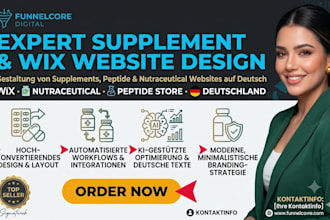 design supplement website deutsch health peptide store wix nutraceutical website