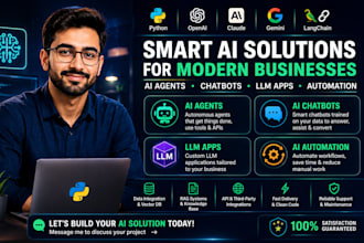 develop python ai agents, ai chatbots, llm apps and ai automation