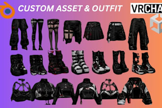 create custom vrchat assets, props, outfit, accessories, weapon, item for vrchat