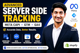 setup shopify server side tracking, meta capi, GTM and ga4