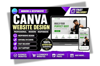 create a modern canva website design