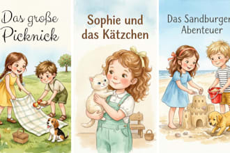 aquarell kinderillustration für kinderbuch und geschichtenbuch