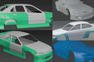 3d car model body kit custom car parts rc widebody kit automotive cad 3d print