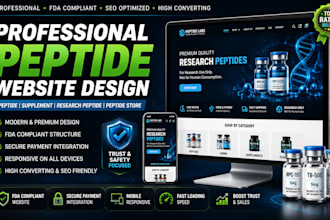 build peptide website, research peptide, supplement website, peptide store