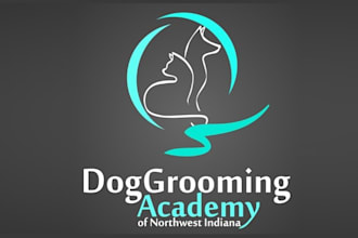 design custom dog grooming academy logo