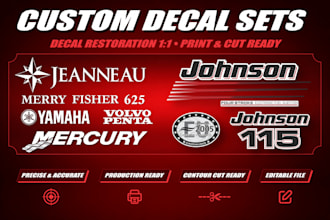 recreate custom decals for print and contour cut
