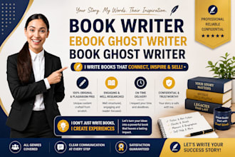 be your book writer, ebook ghost writer, book ghost writer for your book
