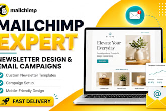 design mailchimp newsletter template and email campaign