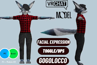 edit and create 3d character model vrchat avatar vtuber furry nsfw anime model