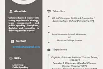 write a professional ats friendly CV and resume
