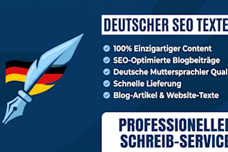 write SEO optimized german blog posts and articles