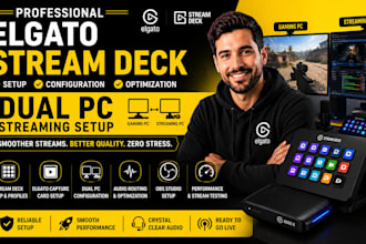 setup elgato stream deck, obs, and dual PC for live streaming