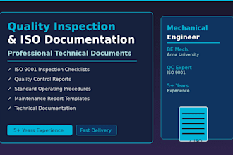 create quality inspection checklists and iso documentation