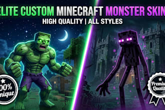 design popular custom monster skins for minecraft