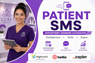 do gohighlevel twilio zapier medspa SMS appointment reminder automation