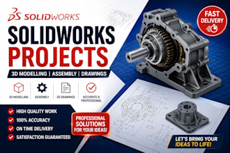 create professional solidworks 3d models, assemblies