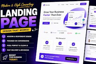 design creative and innovative landing page website