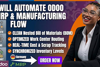 automate odoo mrp manufacturing flow production routes and bill of materials