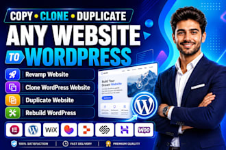 convert, copy, clone hostinger, replit, lovable, webflow website to wordpress