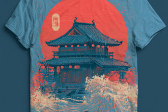 a japanese t shirt illustration