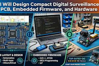 design compact digital surveillance pcb, embedded firmware and hardware