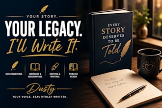 edit, ghostwrite your ebook, autobiography, memoir, fiction novel as book writer