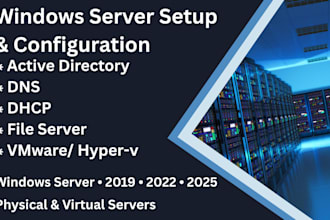 install and configure windows server, active directory, dns and dhcp