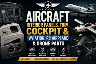 make aircraft interior panels, trim, cockpit, aviation, rc airplane, drone part