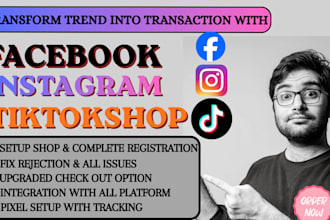 set up facebook shop, instagram shopping and tiktok shop
