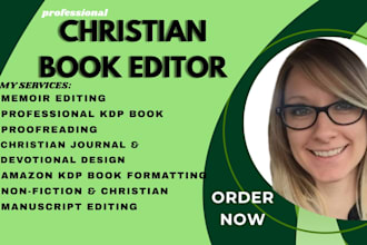 proofread kdp book, edit memoir , design christian journal
