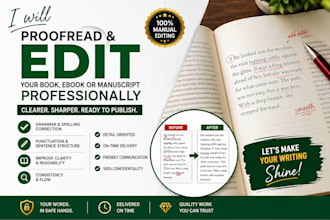 proofread and edit your book, ebook, or manuscript professionally