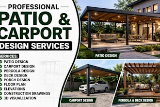 design patio carport pergola porch and deck plans
