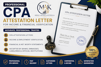 do a professional CPA attestation letter for income financial verification
