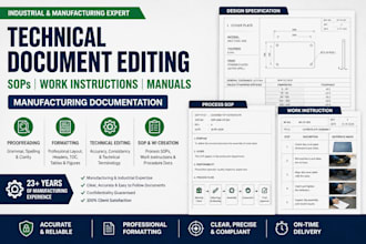 proofread edit and format technical documents and sops