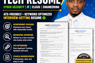 deliver resume writing, tech resume for cyber security, IT, cloud, engineering