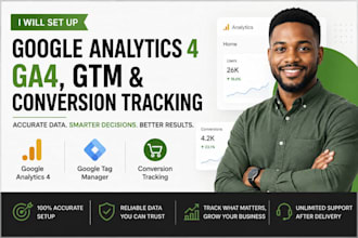 set up ga4, google tag manager GTM, conversion tracking