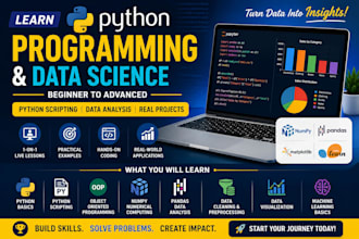 teach python programming and scripting for data science