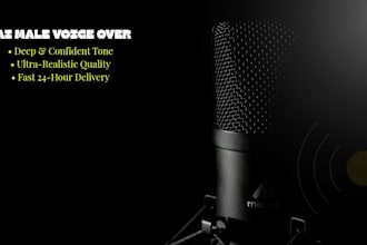 record a professional male voice over for youtube, ads, and narration
